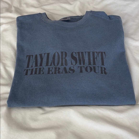 Taylor Swift The Eras Tour Comfort Colors Blue Crewneck Sweater 3XL Oversized - Picture 10 of 10